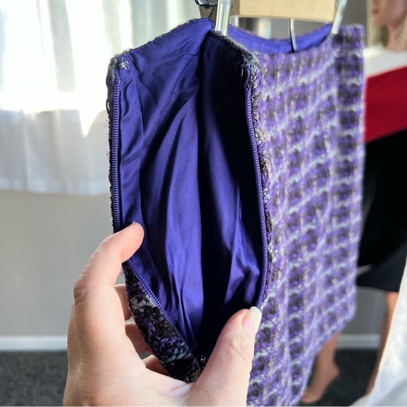 J. Crew Purple Tweed Mini Skirt - Picture 3 of 7